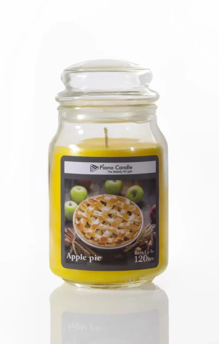 شمع عطری مدل جار سایز متوسط رایحه پای سیب
