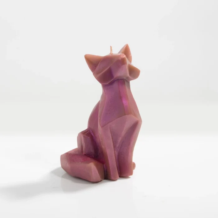 شمع مجسمه ای با طرح روباه به رنگ رزگلد از برند شمع ایمپریال