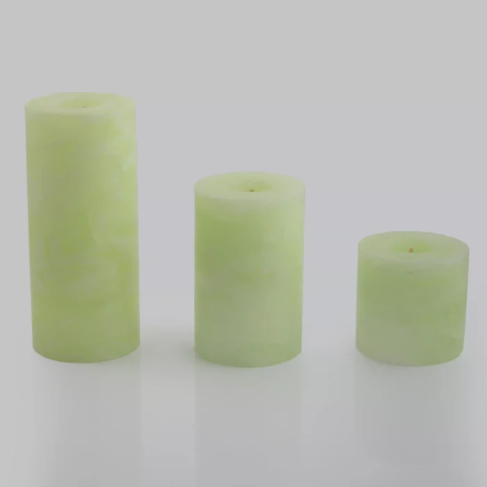 شمع استوانه ای مرمریت ایمپریال سبز فسفری
