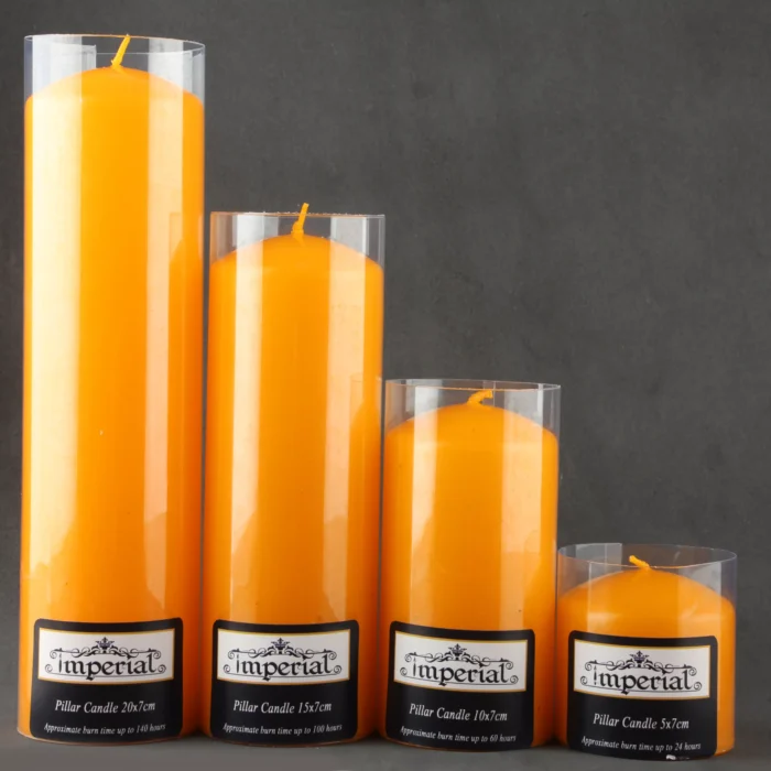 شمع استوانه ای ساده نارنجی ایمپریال