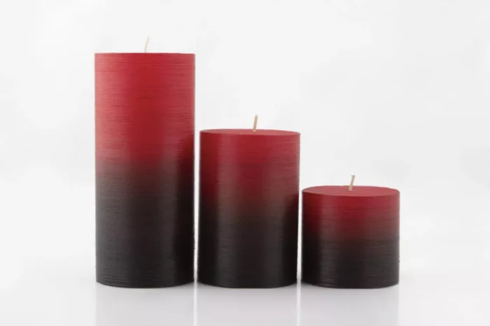 شمع استوانه ای متالیک چند رنگ قرمز مشکی ایمپریال