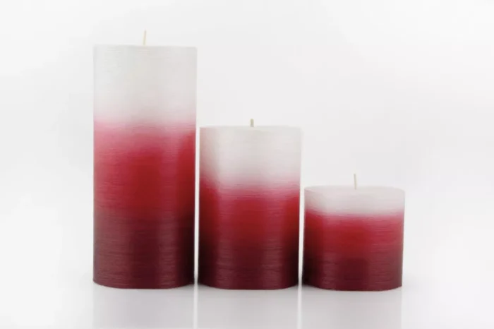 شمع استوانه ای متالیک چند رنگ براق رنگ سفید قرمز