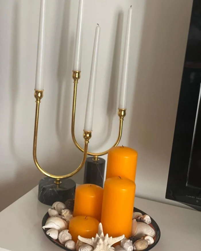 شمع استوانه ای ساده رنگ نارنجی از برند شمع ایمپریال