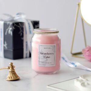 شمع جار عطری بزرگ کیک توت فرنگی