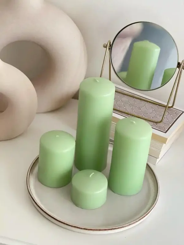 شمع استوانه ای سبز ایمپریال