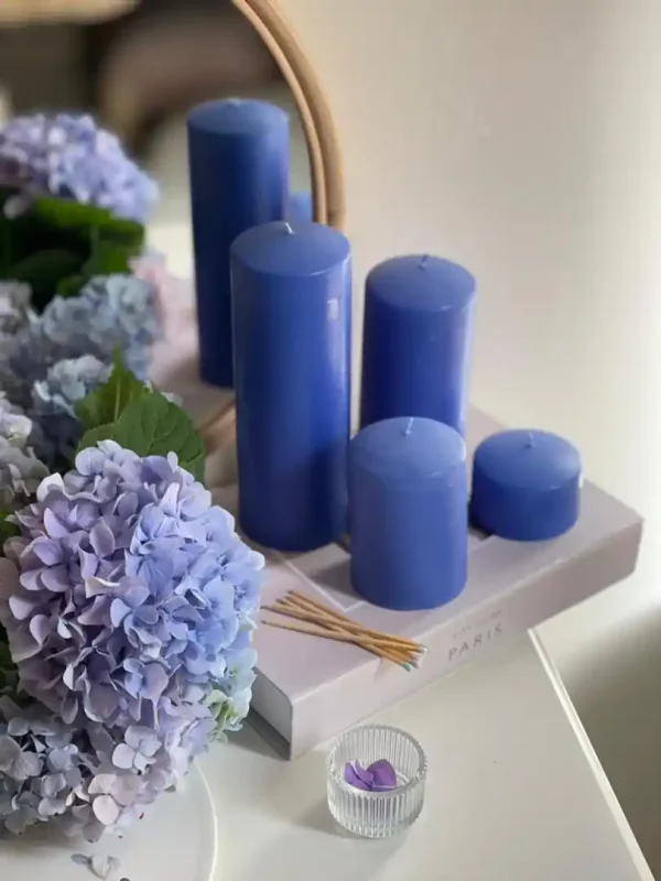 شمع استوانه ای آبی کاربنی ایمپریال