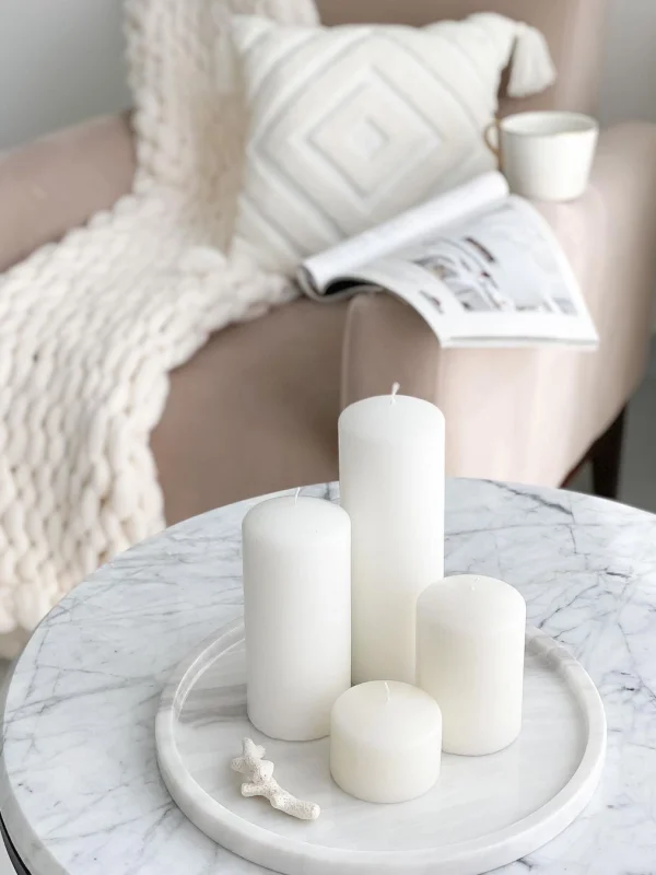 خرید شمع استوانه ای ساده رنگ سفید از برند شمع ایمپریال